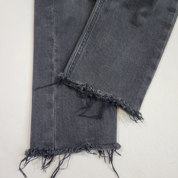 COH Charlotte High Rise Distressed Straight Cropped Destroyed Gray Jean - Picture 10 of 14